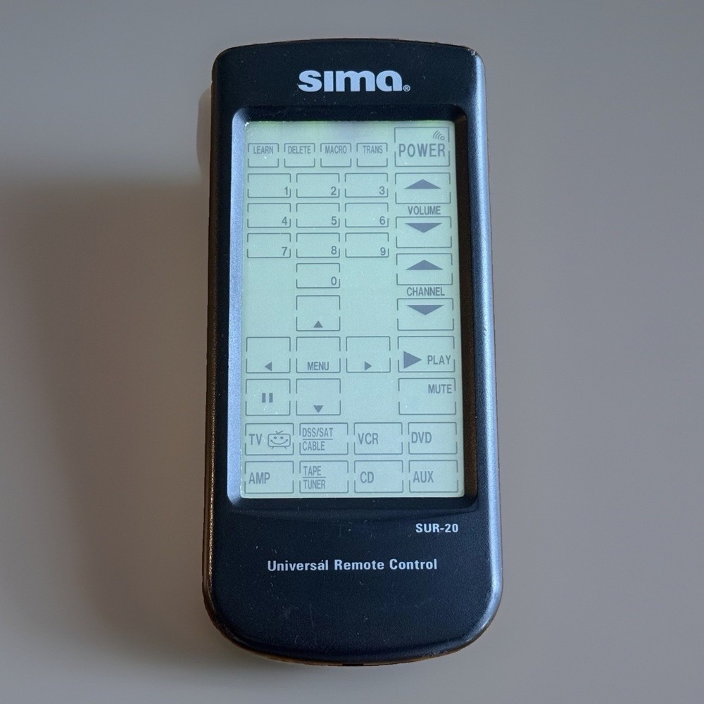 Sima SUR-20 Wireless Universal Remote Control Black, 10m+ Range 8"x2"x1"